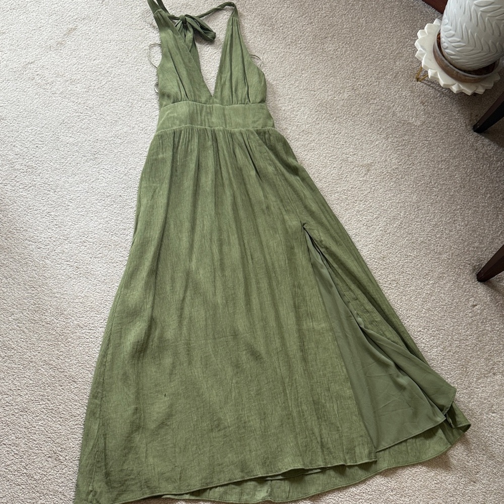 Abercrombie & Fitch Olive Backless Dress